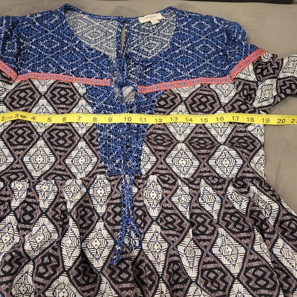 Umgee Aztec Print Tribal Boho Babydoll Tunic Dress Size Medium - Picture 8 of 11